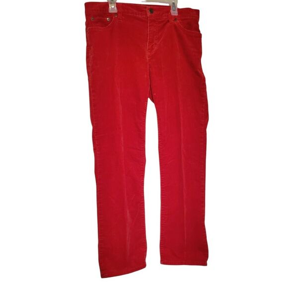Vintage Ralph Lauren‎ Straight Corduroy Jeans Pants Trousers Size 10 P 31x28 Red - Picture 3 of 10